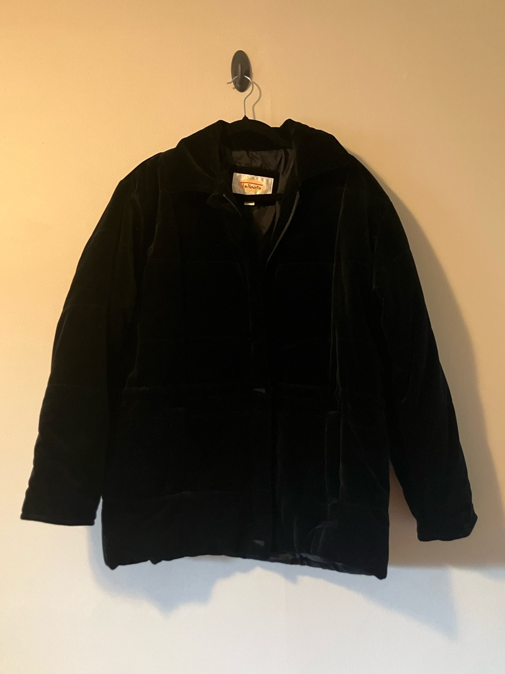 Talbots Black 100% Cotton Velvet Puffer Jacket - Women’s M